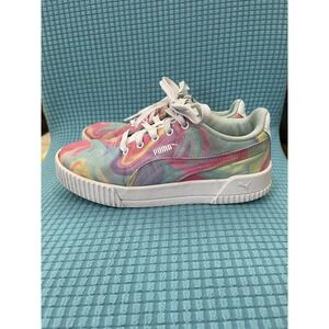 Puma Rainbow Tye Dye Sneakers Girls Size 3C Tie Dyed Shoes